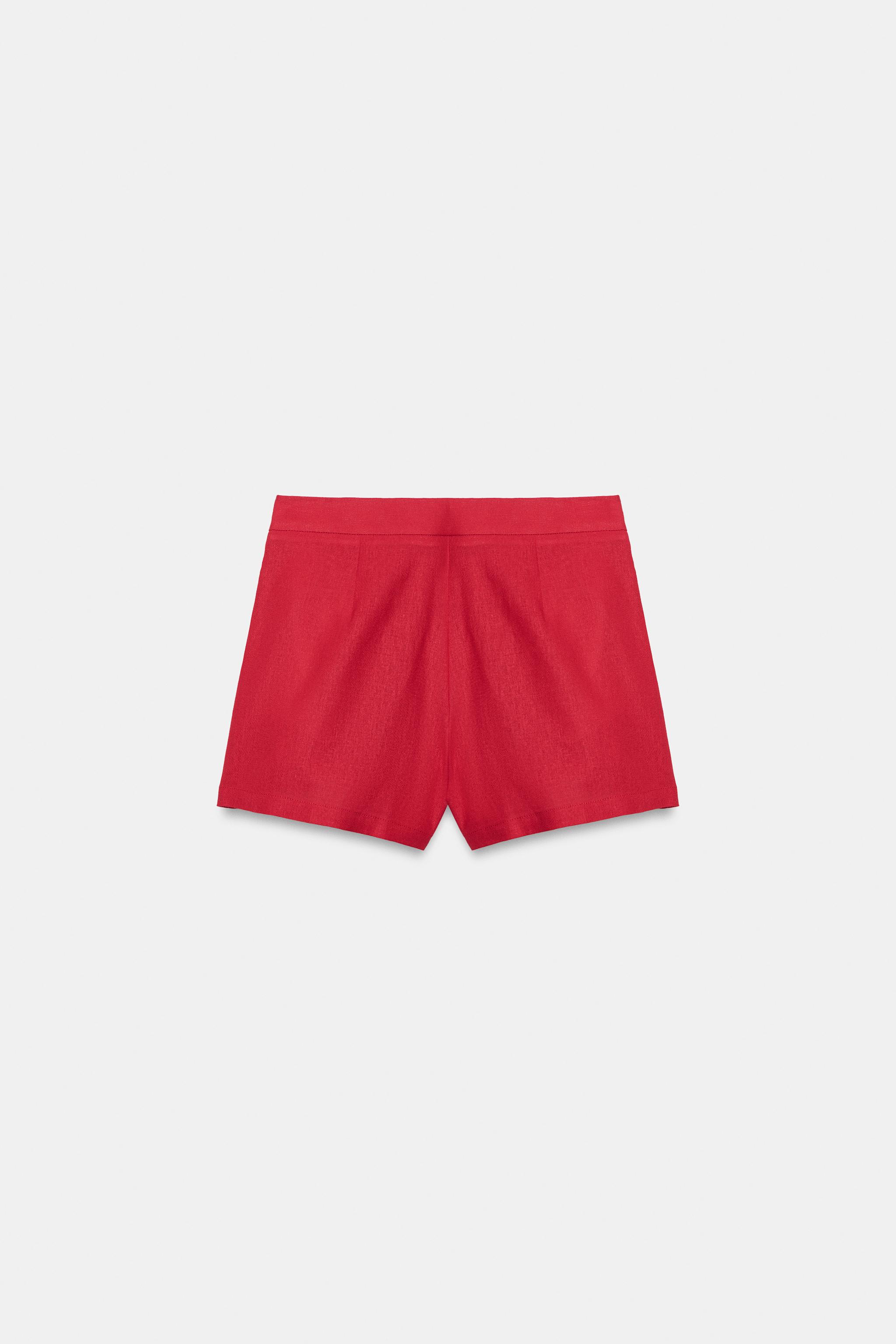 LINEN PLEATED SHORTS
